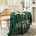 Lace Table Cloth Comfortable Decorative Lace Knitted Hollow Mesh Round Table