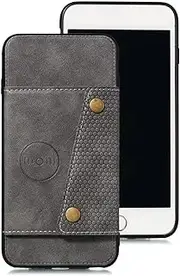 HonwYes Case Compatible Samsung Galaxy S10E Wallet Cases Double Buckle Slots Kickstand Magnetic Car Cover Mount 4 Card Slots PU Leather Phone Shell Slim Shockproof Gray|Tempered Film2