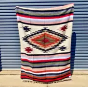 NEW Woven Aztec Mexican Diamante Floor Thick Blanket Rug Mayan Aztec 190 x 125cm
