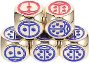Vaguelly 5pcs Dice for Game Big Numbered Dice Board Game Tool Party Favor Party Accessories Golden Zinc Alloy