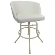 Swivel Tilt Metal Bar Stool 30" Joey - Snow White - Beige