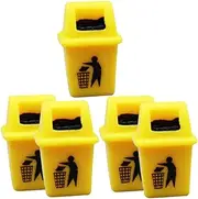 BESTonZON 5pcs Mini Trash Can Set Doll House Miniature Garbage Can Educational Toys for Boys and Girls Micro Landscape Decor Sand Table Layout