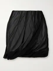 [HELMUT LANG] HELMUT LANG - Bubble Draped Silk-chiffon Mini Skirt - Black - medium medium Black