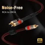 HiFi OFC Audio Stereo Subwoofer Cable RCA to 2 RCA Male Signal Interconnect Wire