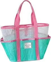 [Generic] Beach Tote Bag - Foldable Large Mesh Swim Bag | Home & Garden Storage Packs for Travel Resort Camping Vacation Picnic
