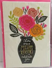 Hallmark Signature Mother's Day Card for Anyone FLOWER VASE on Felt Embroidery