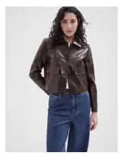 [Unison] Collared Patent Jacket in Red