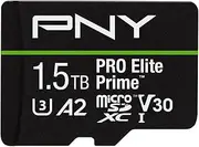 PNY microSD Card 1.5TB Pro Elite Prime Class 10 U3 V30 A2 + SD Adapter - Up to 200MB/s, Class 10, U3, V30, A2, 4K UHD, Full HD, UHS-I