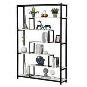 Multi-Level Vintage Bookshelves Bookcase Storage Rack Display Shelf for Home and Office