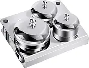 minkissy Nail Art Tools Set 3pcs Crystal Liquid Powder Containers Acrylic Nail Jar Stainless Steel Jars