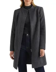 [David Lawrence] Madison Felted Wool Coat in Charcoal