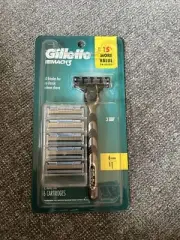 New Gillette Mach 3 Refill Cartridges 6 Count Plus 1 Handle
