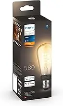 PHILIPS Hue White E27 Filament ST64 550lm, Warm White Light, Dimmable, Controllable via App, Compatible with Amazon Alexa (Echo, Echo Dot)