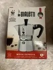 Bialetti Moka Express 1 Cup / 2Oz. 60ml Iconic Stovetop Espresso Maker - Silver
