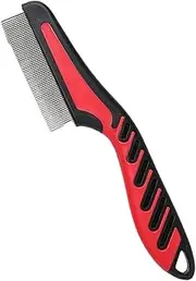 Flea Lice Comb - Long Handle Fine-Toothed Dog Hair Comb | Tick Removal Pet Grooming Supplies, for Ticks, Lice & Fleas, Dogs & Cats, Flea Eggs