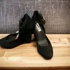 Steve Madden Zenn Black Suede 7 1/2 Wedge Shoes
