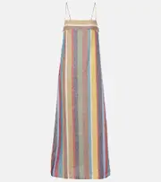 [Staud] Staud Laura striped linen maxi dress AU 8 multicoloured