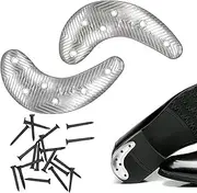 Metal Heel Plates 1 Pairs Half Moon Heel Sole Heel Guard Repair Pads with Screw Nails Sole Repair Kit for Shoes and Boot, Silver, Half Moon Heel Sole
