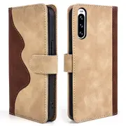 For Sony Xperia 10 V Leather Phone Stand Case Dual Color Splicing Wallet Cell Phone Cover