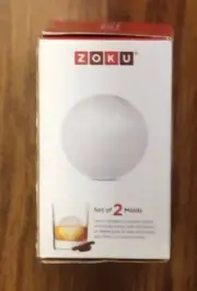 Zoku Silicone Ice Sphere Molds, Set of 2 Stackable Ice Ball Molds, Keep Drinks C