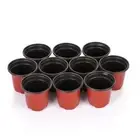 Mini Soft Plastic Two-Tone Round Planter Flower Vases Nursery Pots Plant Trays