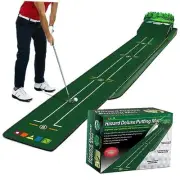 Golf Putting Mat Putting Green Indoor & Outdoor with Ball Return and 3 Holes