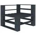 Garden Pallet Corner Sofa Pine Wood Indoor Outdoor Lounge Seat Furniture Grey