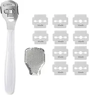 EZONEDEAL 12Pcs Callus Remover For Feet, Replacement Slices Blades, Stainless Steel Callus Shaver, Heel Scraper For Feet, Foot Shaver Callus Remover For Feet Hand Care With Foot File