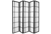 Cross Room Divider Screen Black 5 Panel