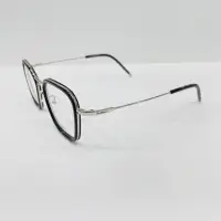 在飛比找蝦皮購物優惠-【名家眼鏡】Paul Hueman 韓系黑搭銀雙框方型光學鏡
