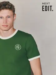 Green EDIT Slim Fit Ringer T-Shirt (F76225) | $33