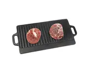 46x22 cm Cast Iron Reversible Griddle Plate BBQ Hob Cooking Grill Pan