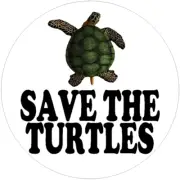 Save the Turtles - 10 Pack Circle Stickers Decals 3" x 3"