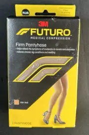 3M Futuro Ultra Sheer Pantyhose Plus Size Graduated Compression Nude New