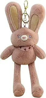 Cartoon Plush Keychain - 11.81x3.54 Inches Plush Bunny Keychain Pendant | Rabbit Plush Toy Pendant, Funny Pull-Up Doll Charm, Keychain Decoration For Backpack, Mobile Phones, Car Keys, Bags