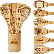 Gifts for Women,Friends Merchandise Wooden Cooking Spoons with Apron Oven Mitt Potholder,Best Birthday Wedding Housewarming Christmas Presents, Kitchen Decor (Friends tv spoon)