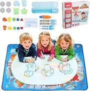 JOTO Magic Aqua Water Doodle Mat, Extra Large Drawing Coloring Mat Painting Writing Board with Accessories Educational Learning Toy for Kids Toddlers Boys Girls Age 3 4 5 6 7 8 Year Old -Landmark