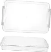SEWACC 2pcs Clear Plastic File Folder Organizer Box with Lid Pet Material Capacity for Document Storage Stylish Desk Storage for Office and Home