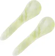 Ipetboom 2pcs Natural Jade Massaging Plate Round Head Scraping Tool for Facial Massage for Skin Care and Relaxation Durable Light Green Design