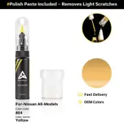 Touch Up Paint For Nissan All Models 804 Yellow With Polish Paste