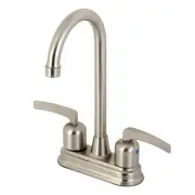 Kingston Brass Bar Faucet 1.8GPM 2-Handle 2-Hole Brushed Nickel 360°Swivel