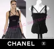 $3,620 CHANEL 11P Fringed Trim Scalloped Knit TOP * FR 36 /US 2 ~ NEW w/TAGS*