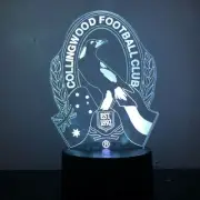 Macpies Collingwood AFL Footy Sport illusion 3D Acrylic LED Lamp USB Table Light