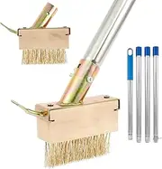 Weed Remover Tool, Detachable Weed Remover Wire Brush with Adjustable Handle Crack Weeder Tool Manual Crevice Weeding Tool for Sidewalk Courtyard Patio (B Set)