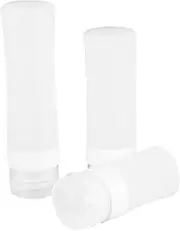 EPIGEIST 3pcs Silicone Travel Cosmetic Bottle Lightweight Portable Sub Bottles for Shampoo Lotion Easy to Pack for Travel White Color Design