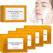 Bellusi Brightening Lemon Turmeric & Honey Glow Beauty Bar, Kojic Acid Dark Spot Remover Soap, Turmeric Kojic Acid Cleansing Soap, Turmeric Soap Bar for Hyperpigmentation, Turmeric Face Soap (4)