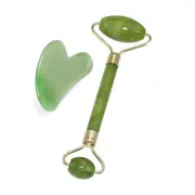 Anti-Aging Jade Face Roller & Gua Sha Set Facial Body Massager Roller Jade Stone Massage Set Face Lifting Beauty Massage Tools