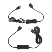 USB Cable Toggle LED Lamp Line Male to Female Switchs with Power Button Control