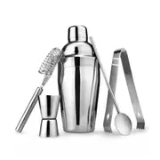 5pcs Stainless Steel Cocktail Bartending Drink Mixer Shaker Set
