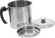 PAMINGONO Stainless Steel Oil Filter Pot Filtering Container with Handle for Kitchen Home Restaurant Use Grease Keeper for Cooking Oil Storage